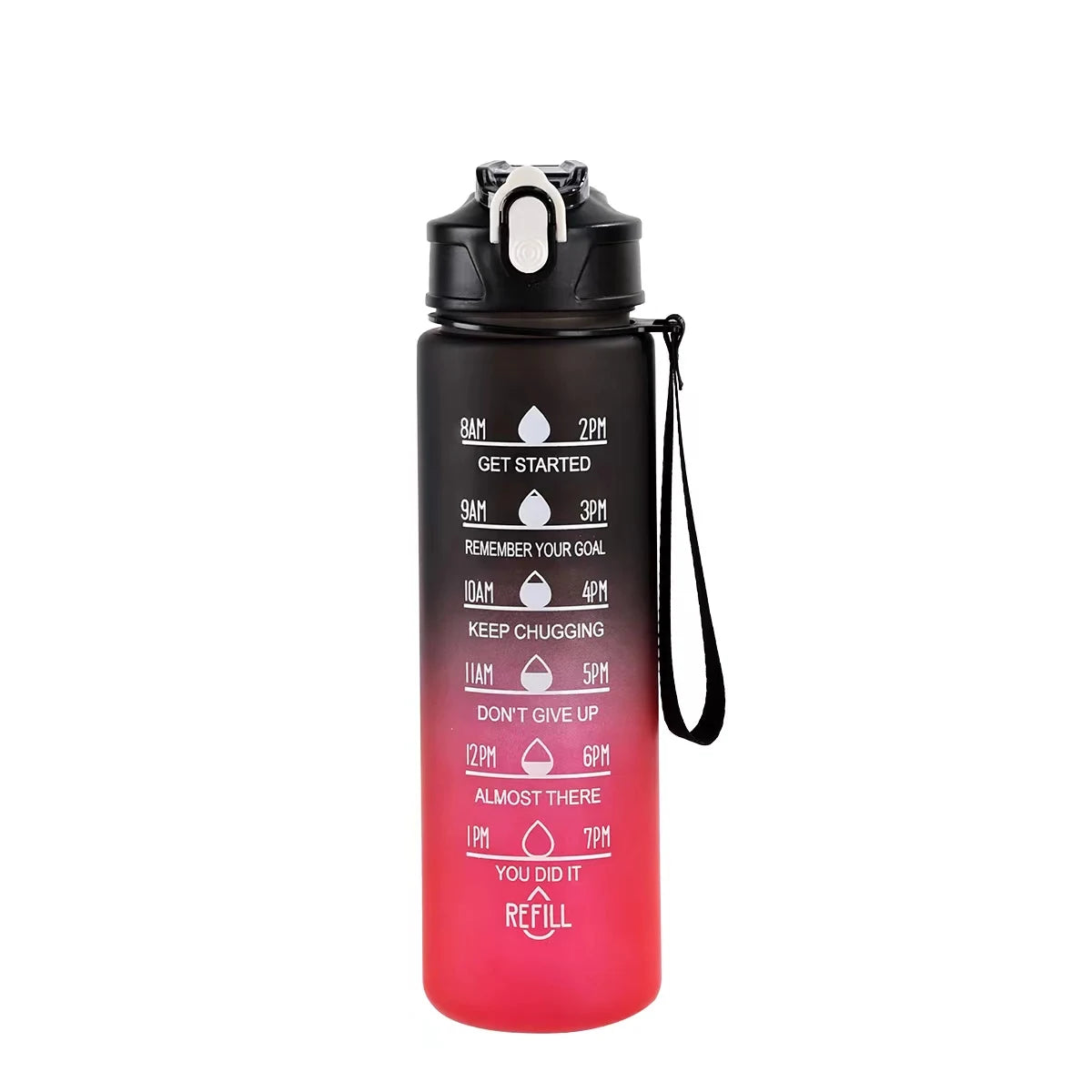 Sports Water Bottle with Time - Tracking Straw Leak