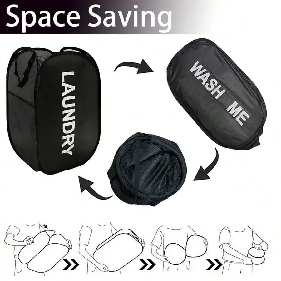 Portable Mesh Pop Up Laundry Hamper Wide Opening