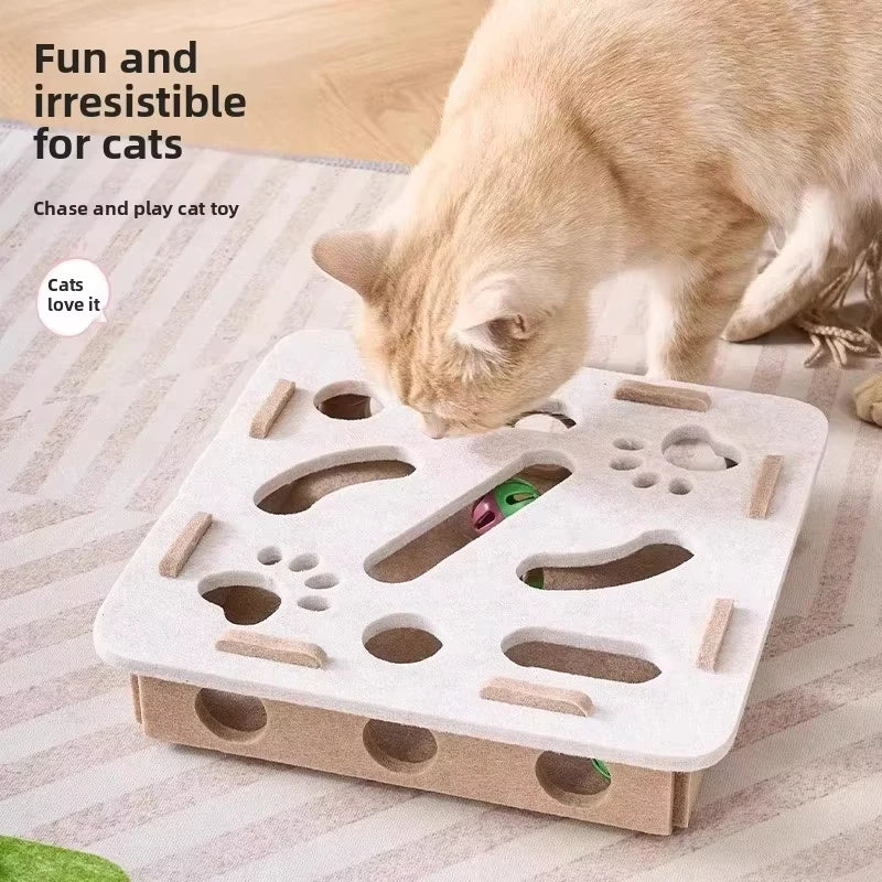 Cat Puzzle Toy Felt Puzzle Box Cat Exercise Toy