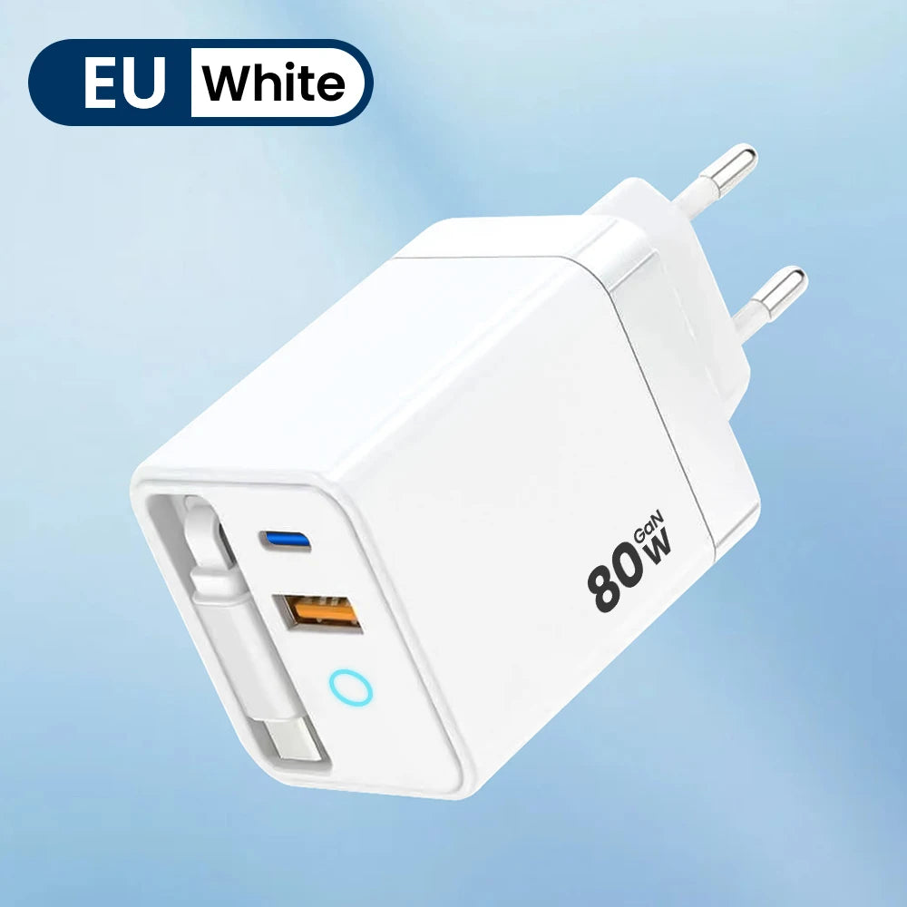 Elough 80W USB Type C Charger with Retractable