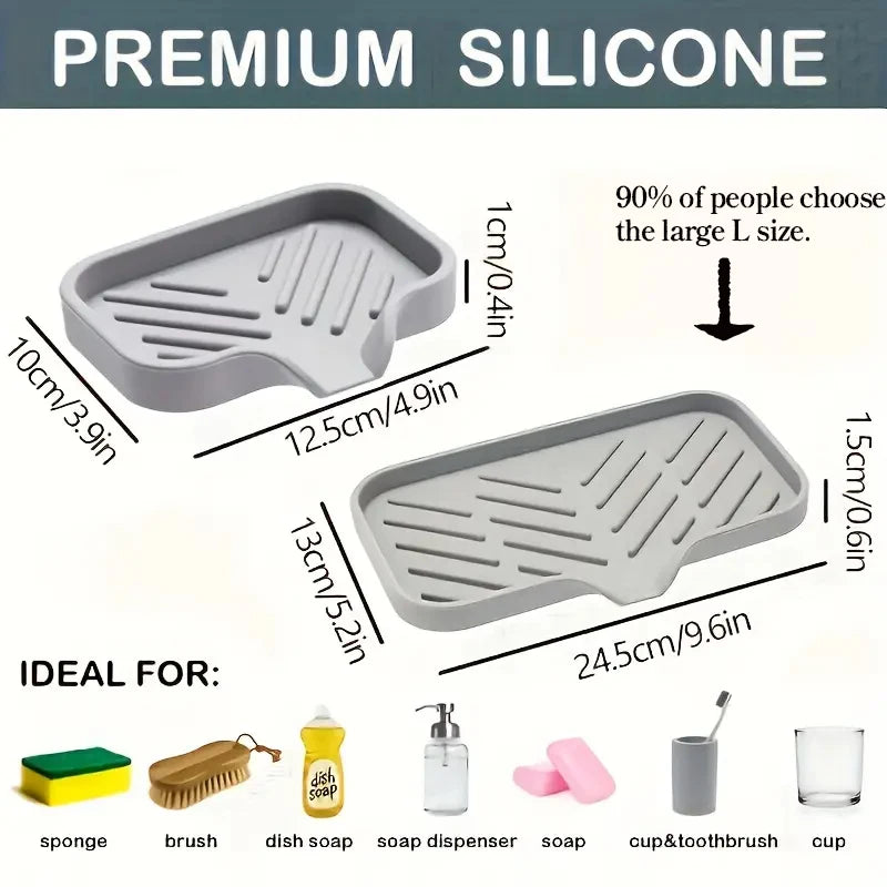 Silicone Faucet Mat Kitchen Sink Tray Soap