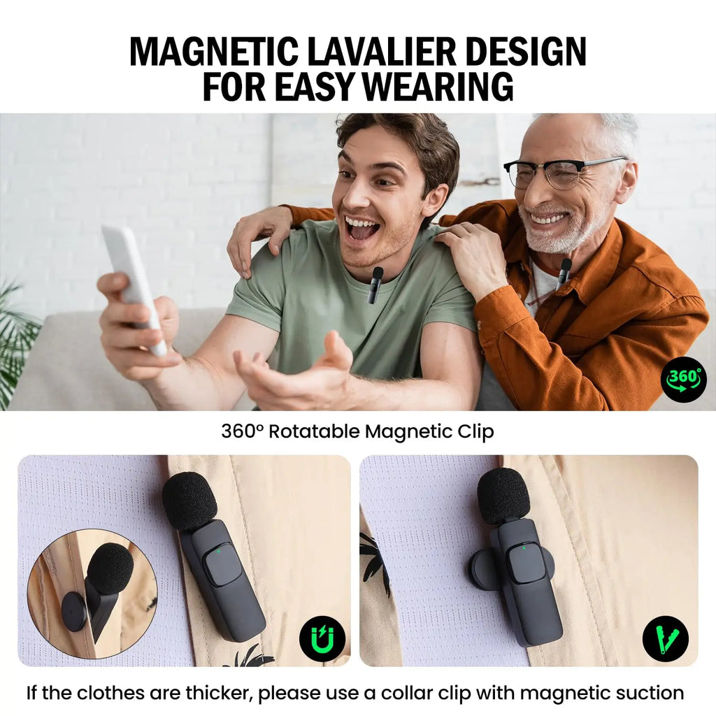 Basix Wireless Lavalier Microphone Audio Recording Mini