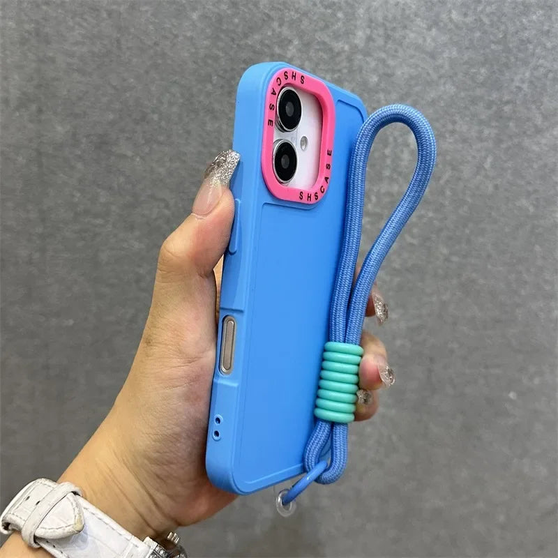 Fashion Lens Collision Color Wrist Strap Cases