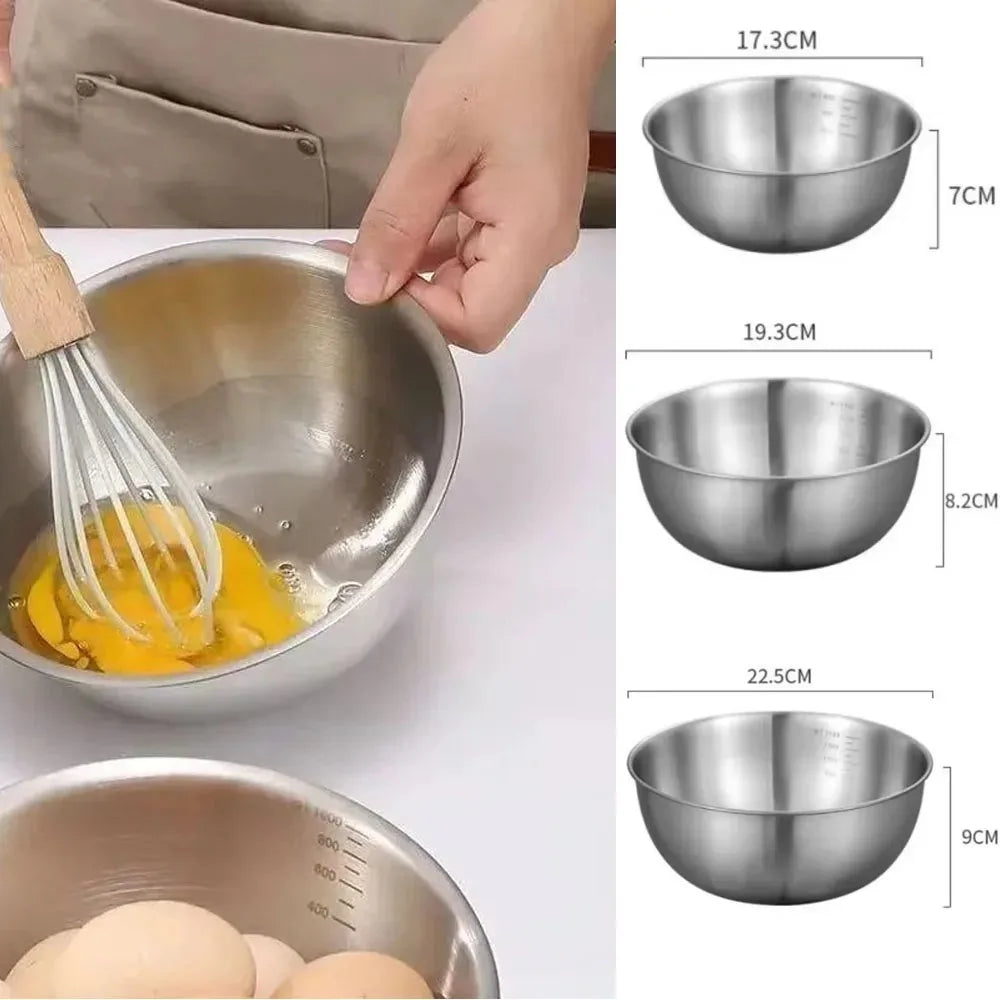 Large Capacity Stainless Steel Bowl Set