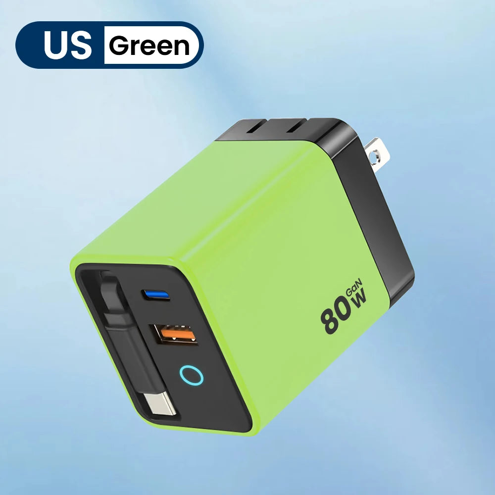 Elough 80W USB Type C Charger with Retractable