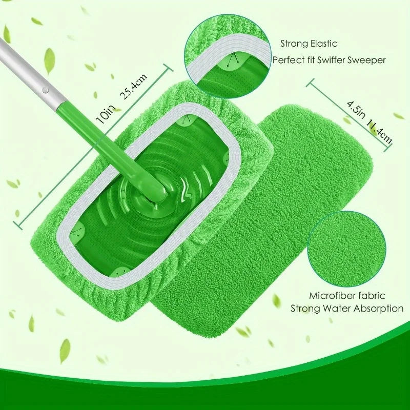 4 Tampons de Vadrouille Réutilisables à Haute Absorption d'Eau