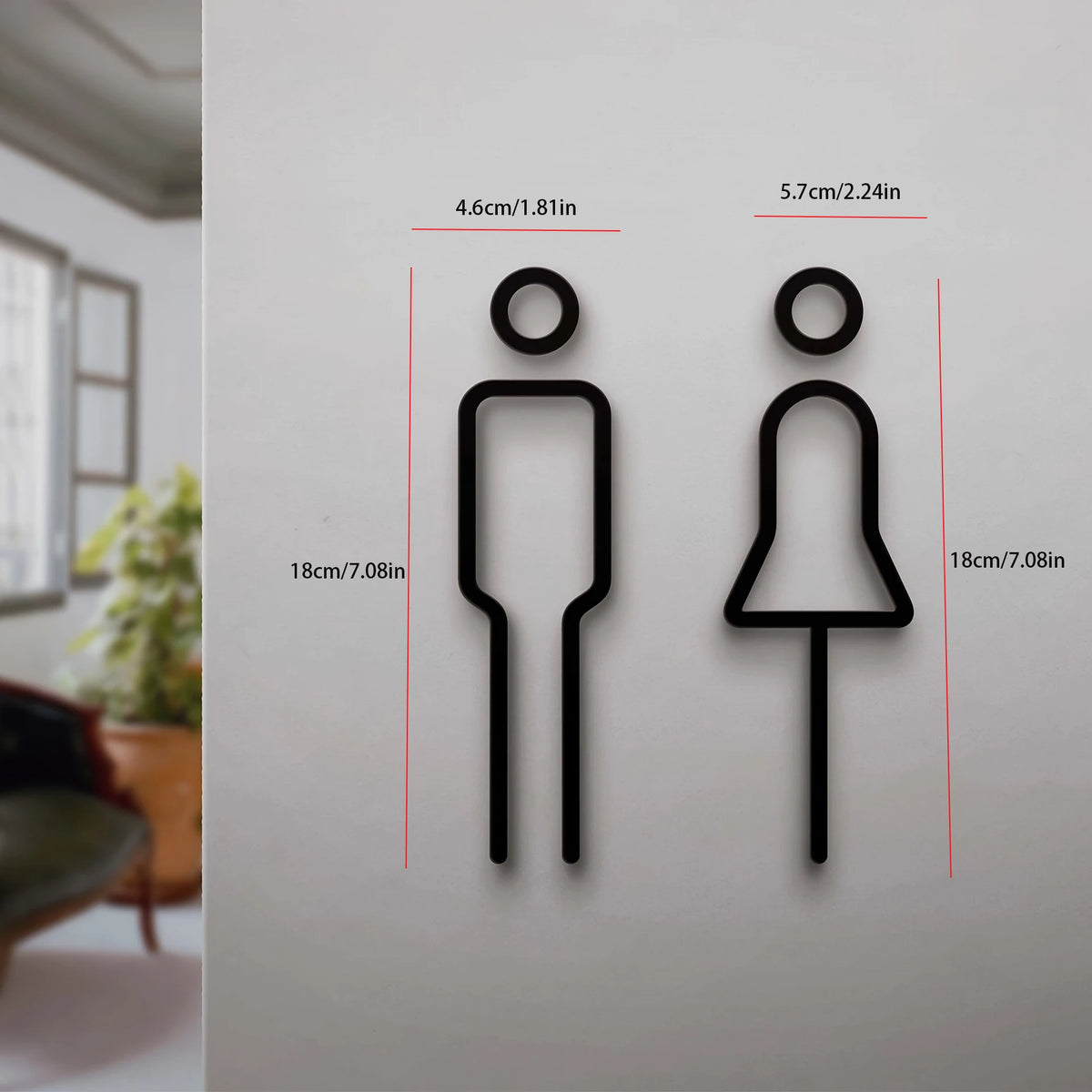 Funny Bathroom Signs for Men Women Creative 2D