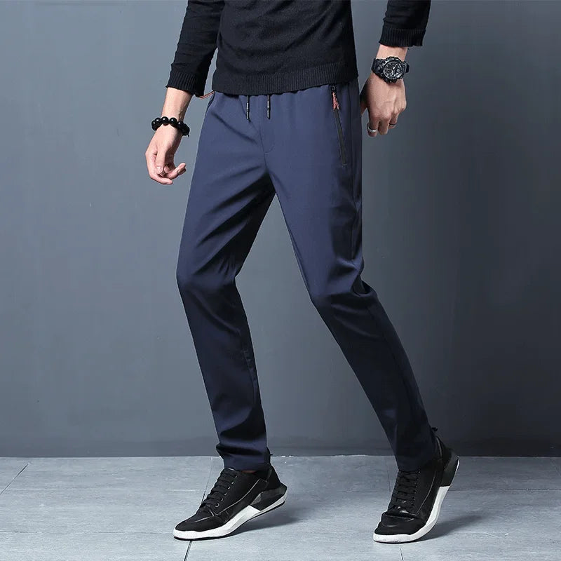 Men's Casual Pants Straight Slim Fit Elastic
