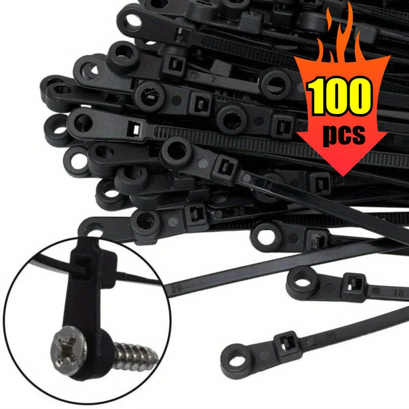 Colliers de serrage en nylon avec trou de fixation par vis