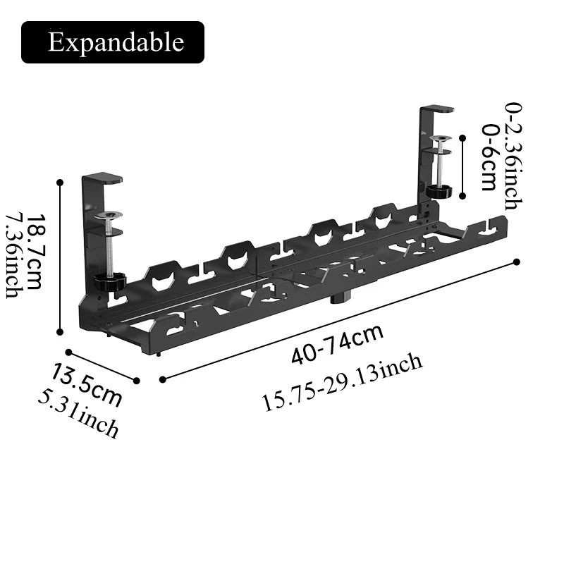 Telescopic Under Table Storage Rack Metal Cable
