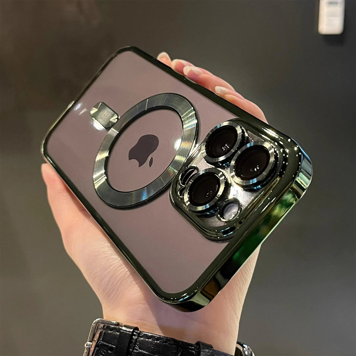 Luxury Magnetic Plating Clear Case For Magsafe