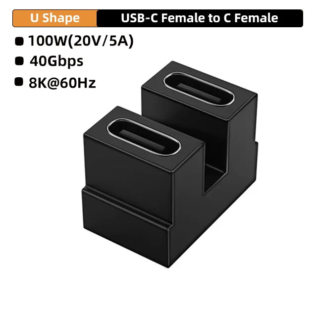 USB4.0 40Gbps OTG Type C 90 Degree Adapter 100W