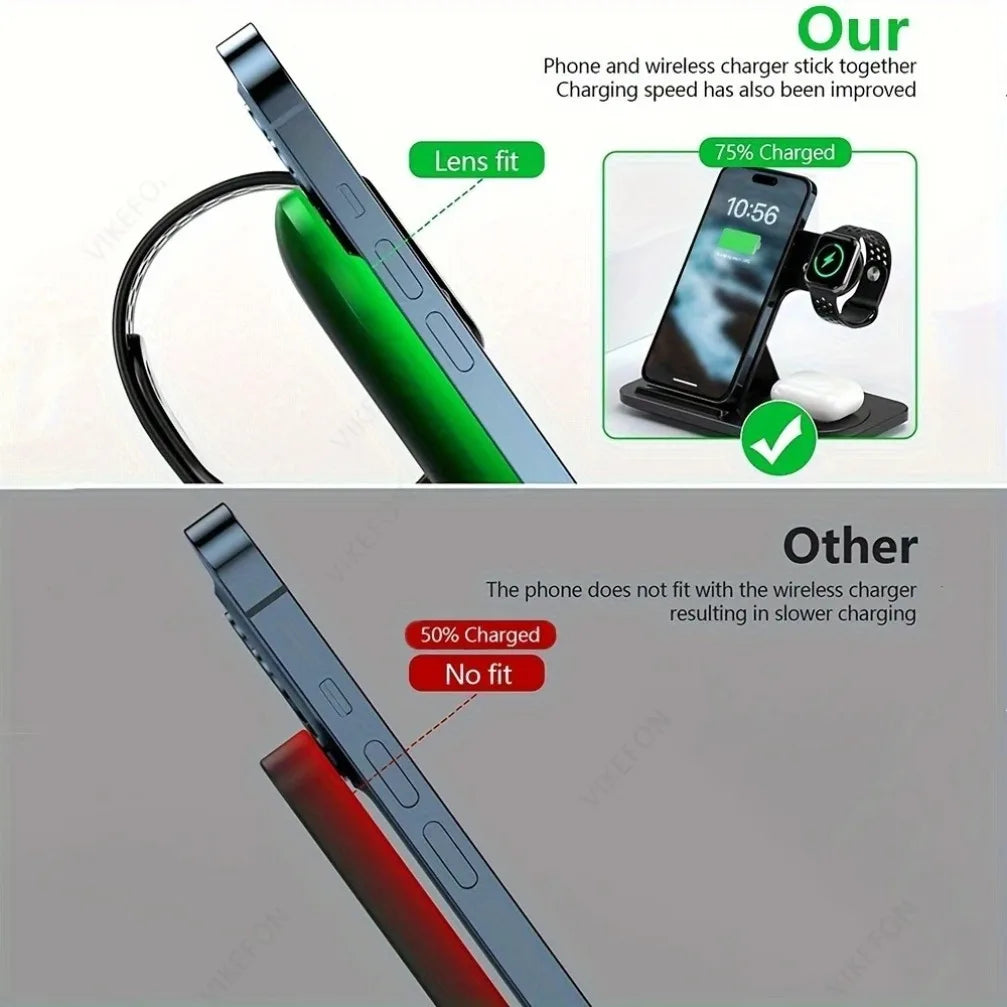 Chargeur sans fil pliable 3-en-1 30W