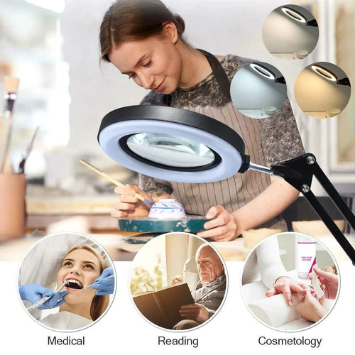 72LED 8X/10X NEW Illuminated Magnifier USB 3