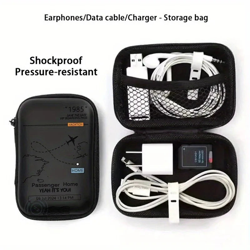 Airplane Route Print EVA Hard - edged Storage Bag