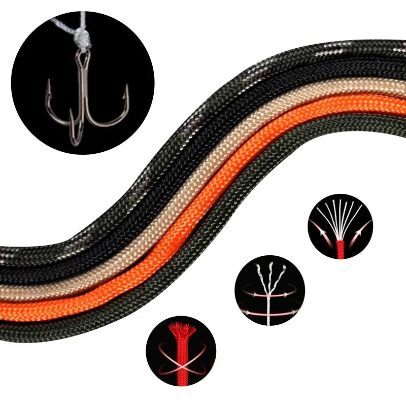 7 - Cores 550 Paracord Rope 5 15 30 M Dia.4mm Cord