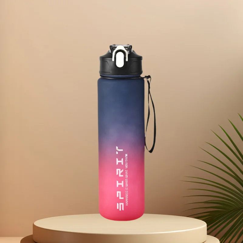 Sports Water Bottle with Time - Tracking Straw Leak
