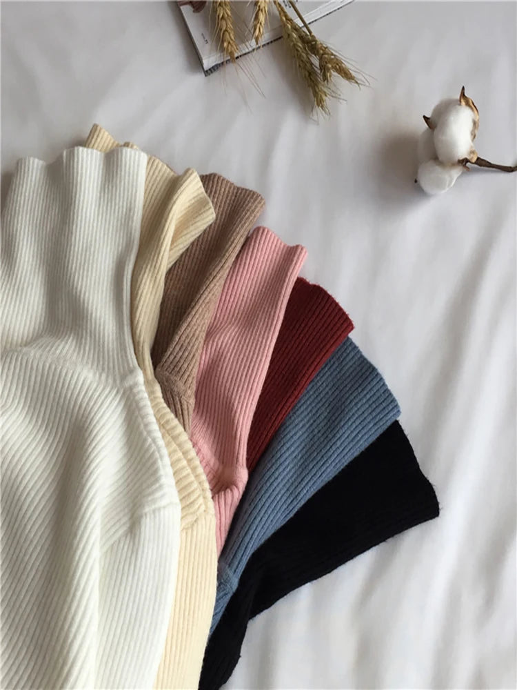 Women's Ribbed Turtleneck Pullover Sweater