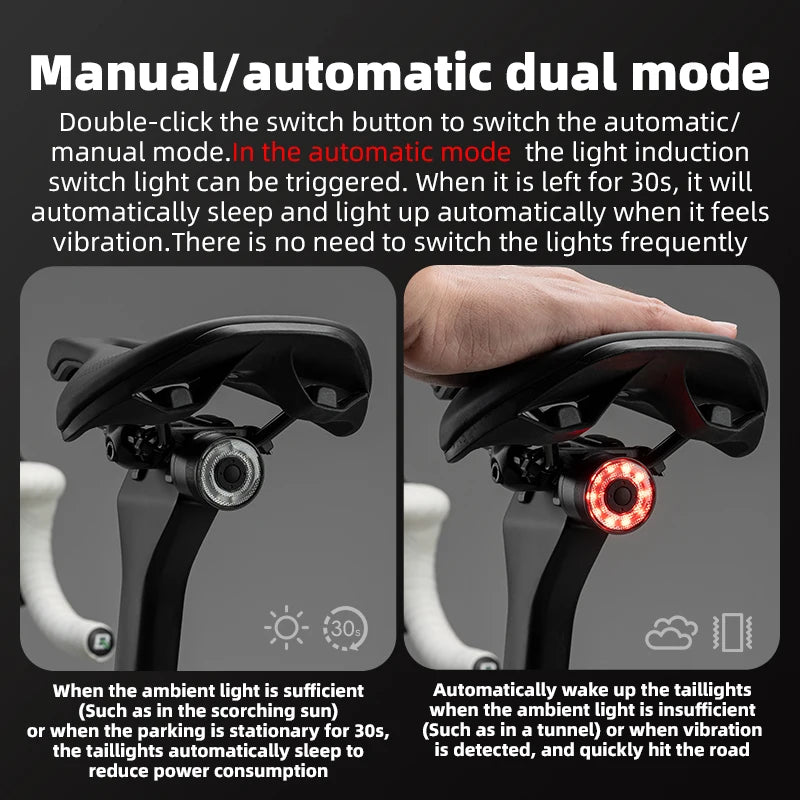 ROCKBROS Bicycle Tail Light Smart Brake Sensing