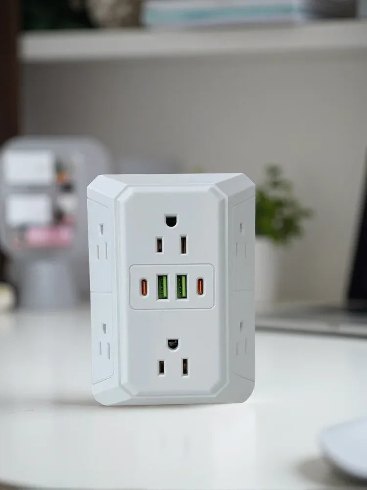 US Multi Socket Wall Socket with 6 AC Outlets 4