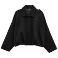 HXAO Women's Bomber Jacket Lapel Long Sleeve Zipper
