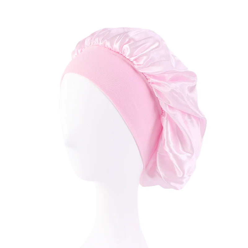 New Satin Wide Brim Nightcap Silky Bonnet Hair