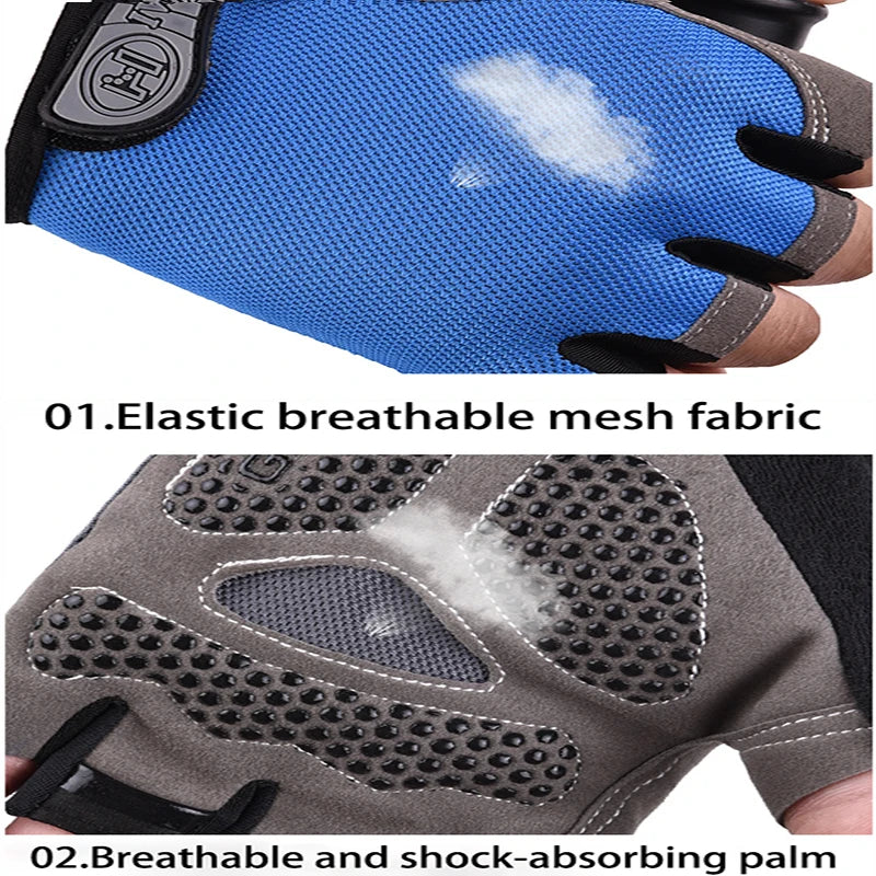 Men Cycling Bicycle Gloves Half Finger Gym Gloves