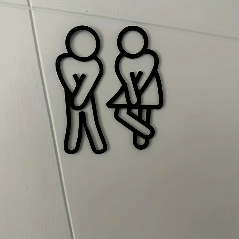 Funny Bathroom Signs for Men Women Creative 2D