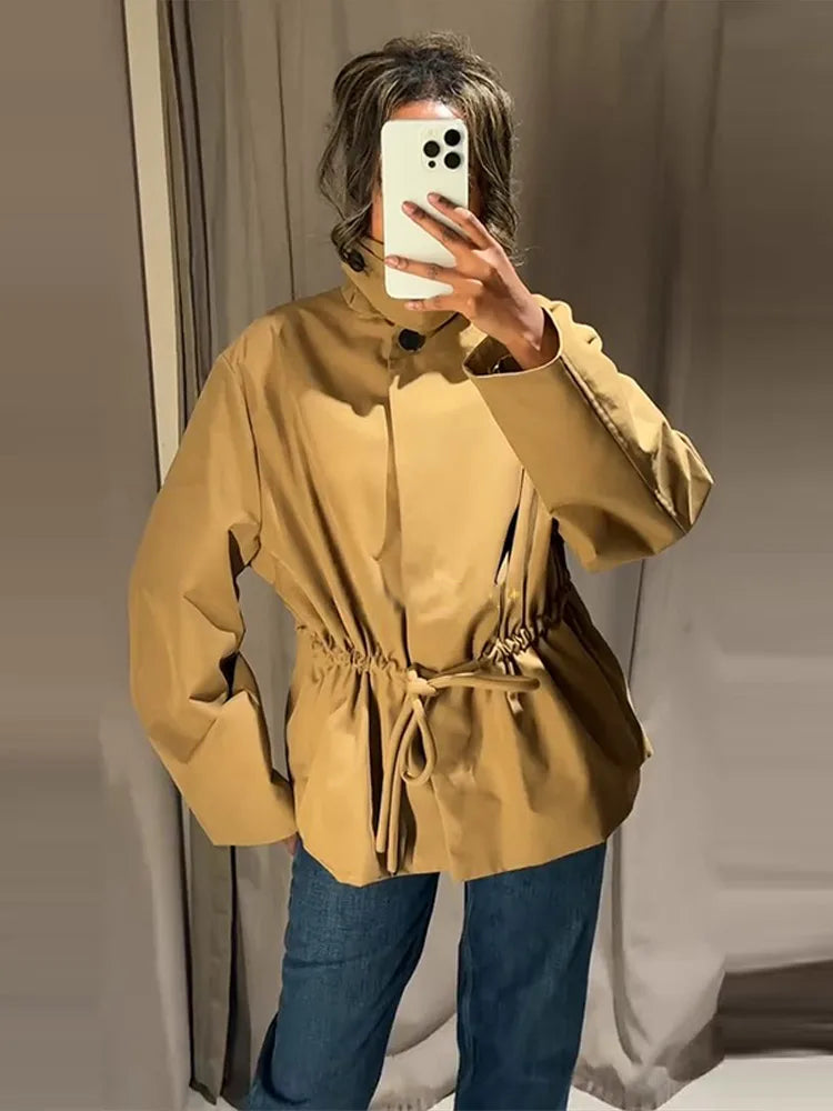 Women's Drawstring Cargo Pocket Jacket