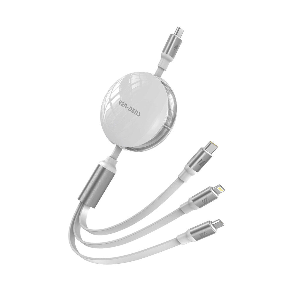 3 - in - 1 100W Retractable USB - C Cable