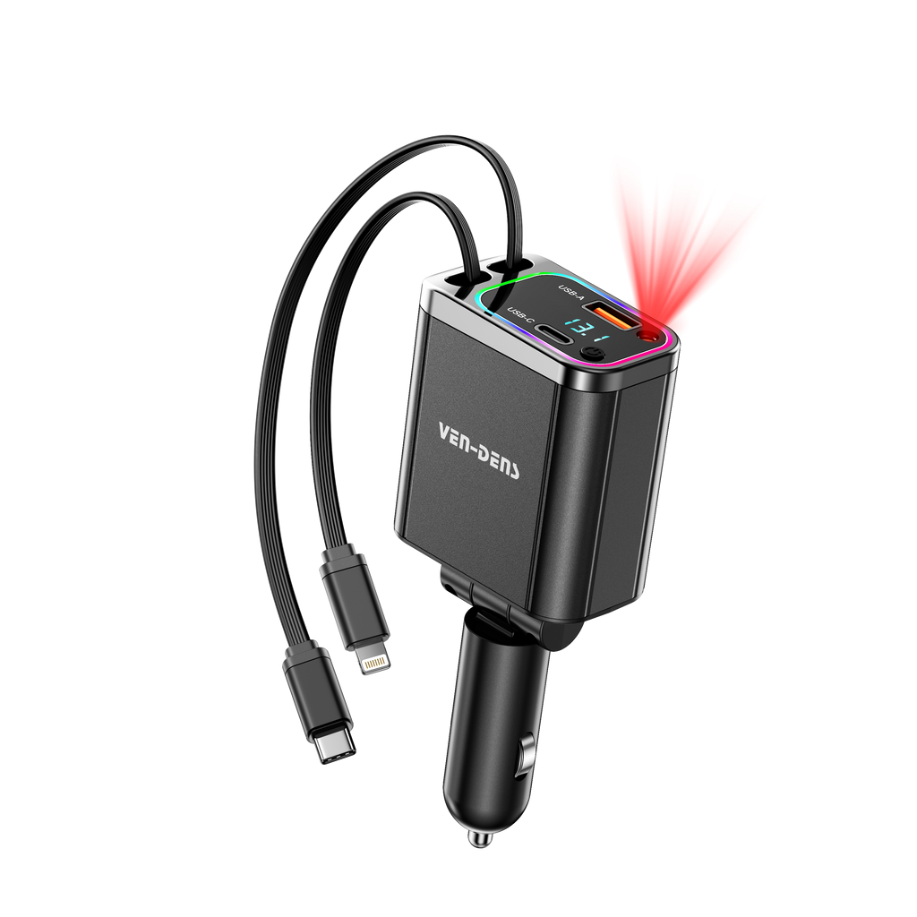 38W USB + Type - C Dual Ports Car Charger with Type