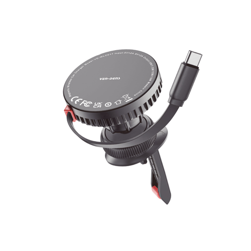 Chargeur de voiture magnétique sans fil rotatif à 360° avec câble Type-C