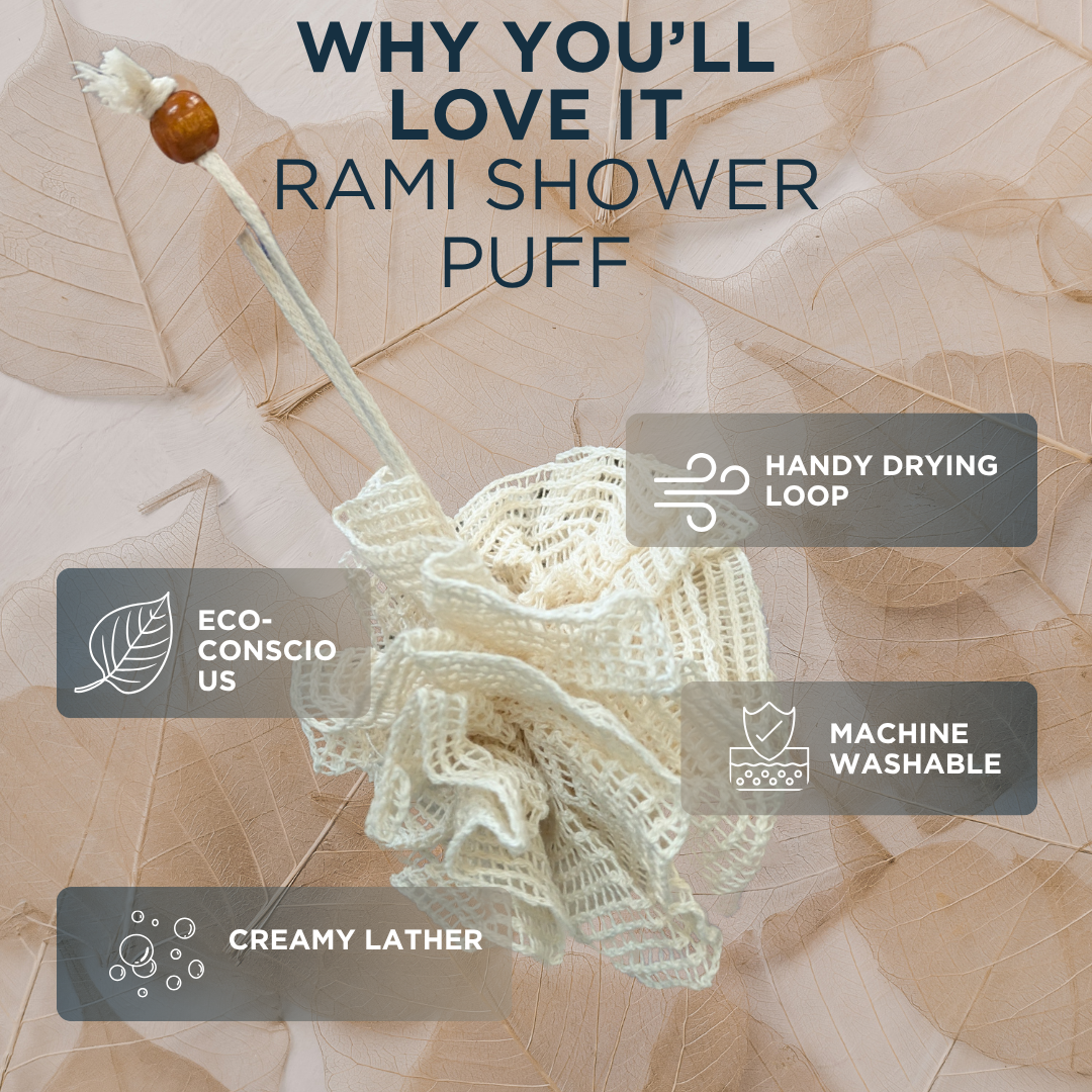 Rami Shower Puff - Exfoliating, Reusable & Eco