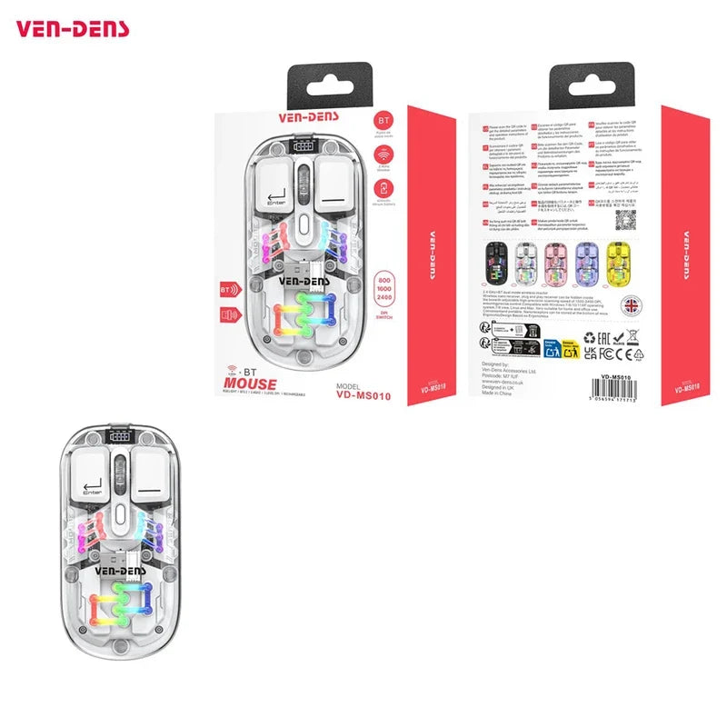 Wireless Mouse Bluetooth / USB Transparent Design VD