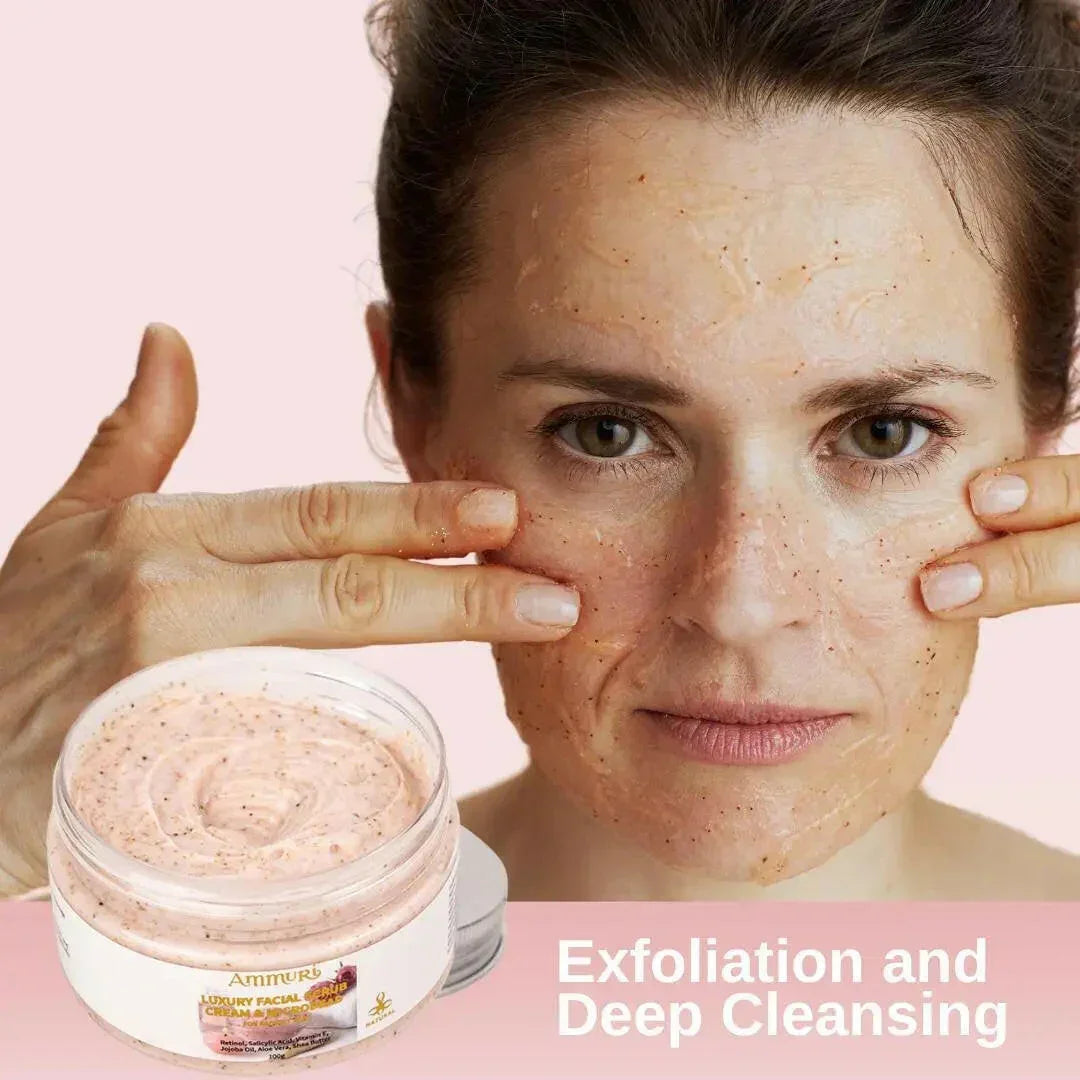 Retinol Facial Scrub & Exfoliating Cream for Smooth
