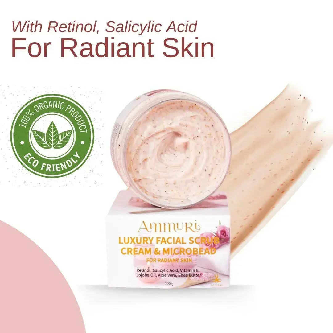 Retinol Facial Scrub & Exfoliating Cream for Smooth