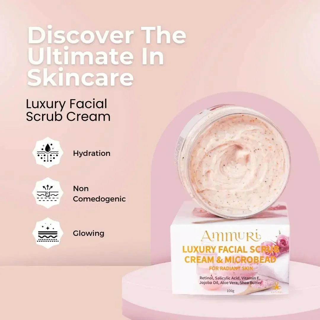 Retinol Facial Scrub & Exfoliating Cream for Smooth