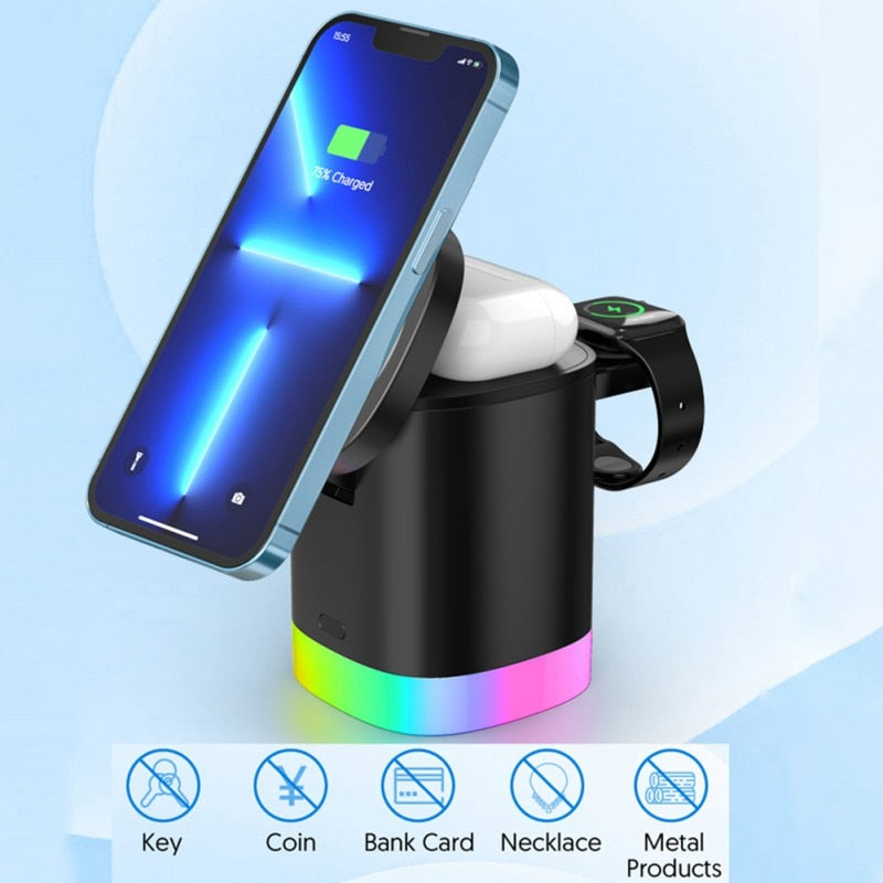 3 In 1 Magnetic Wireless Fast Charger For Smart Phone