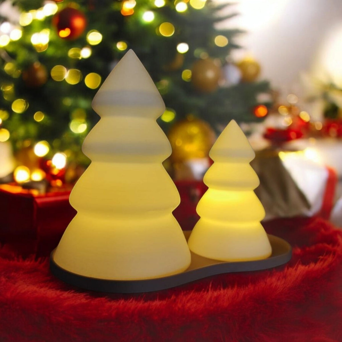 3D Printed Christmas Tree Tealight Holder Set