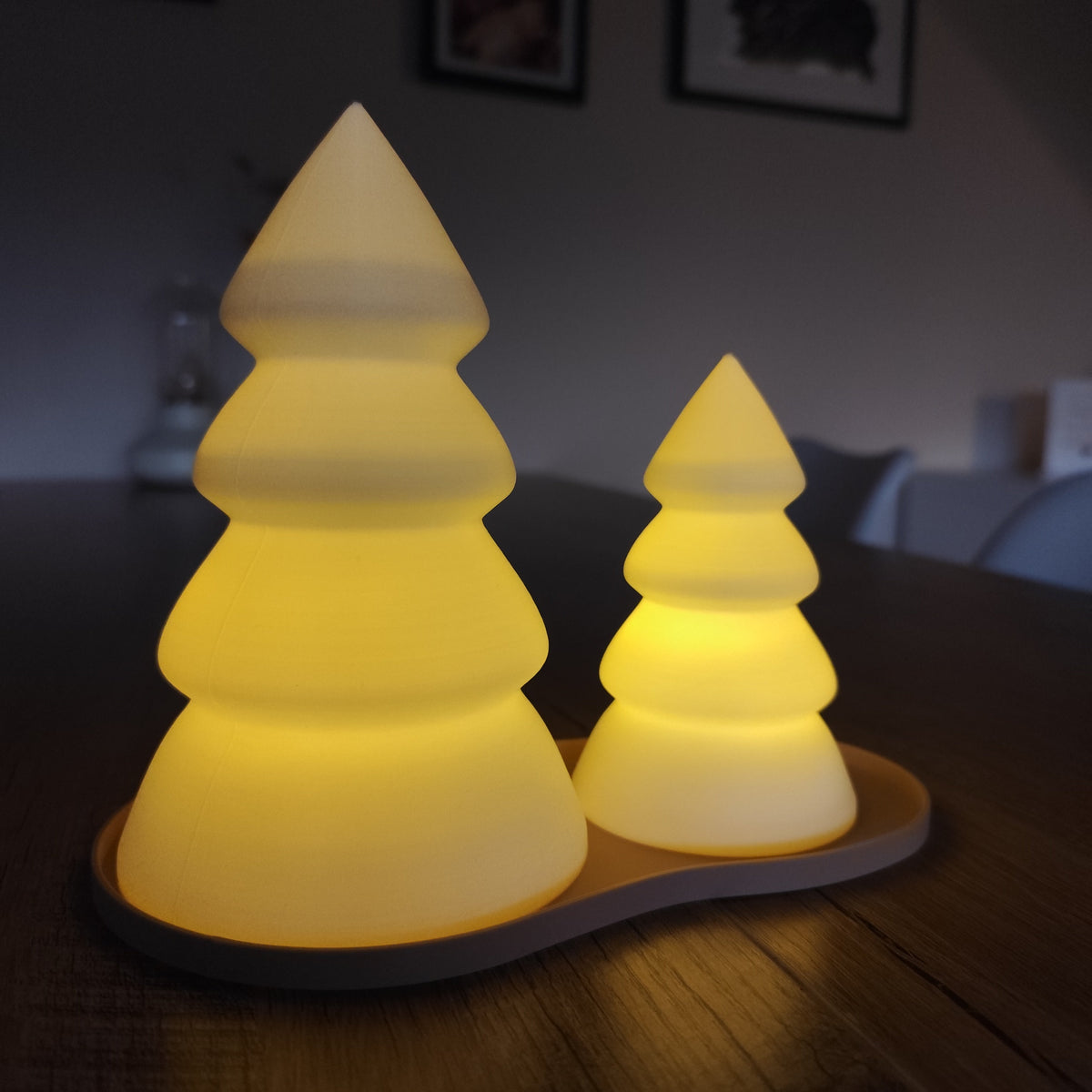 3D Printed Christmas Tree Tealight Holder Set