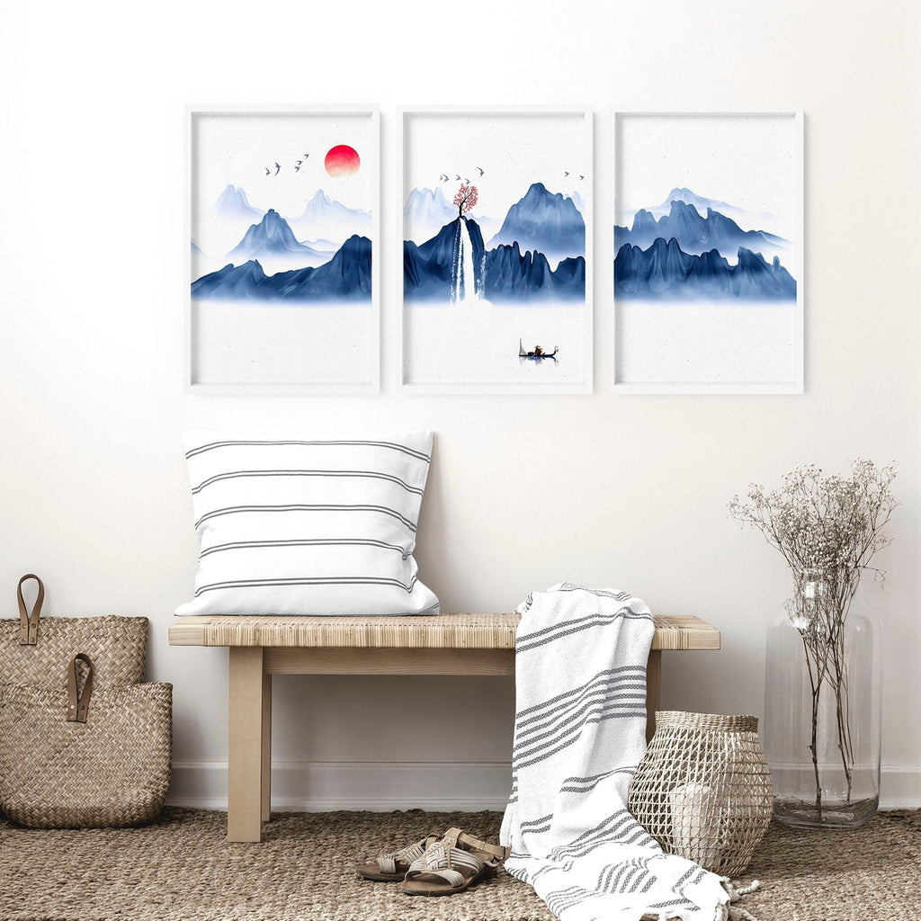 Framed Prints for Bedroom – Japanese Set of 3