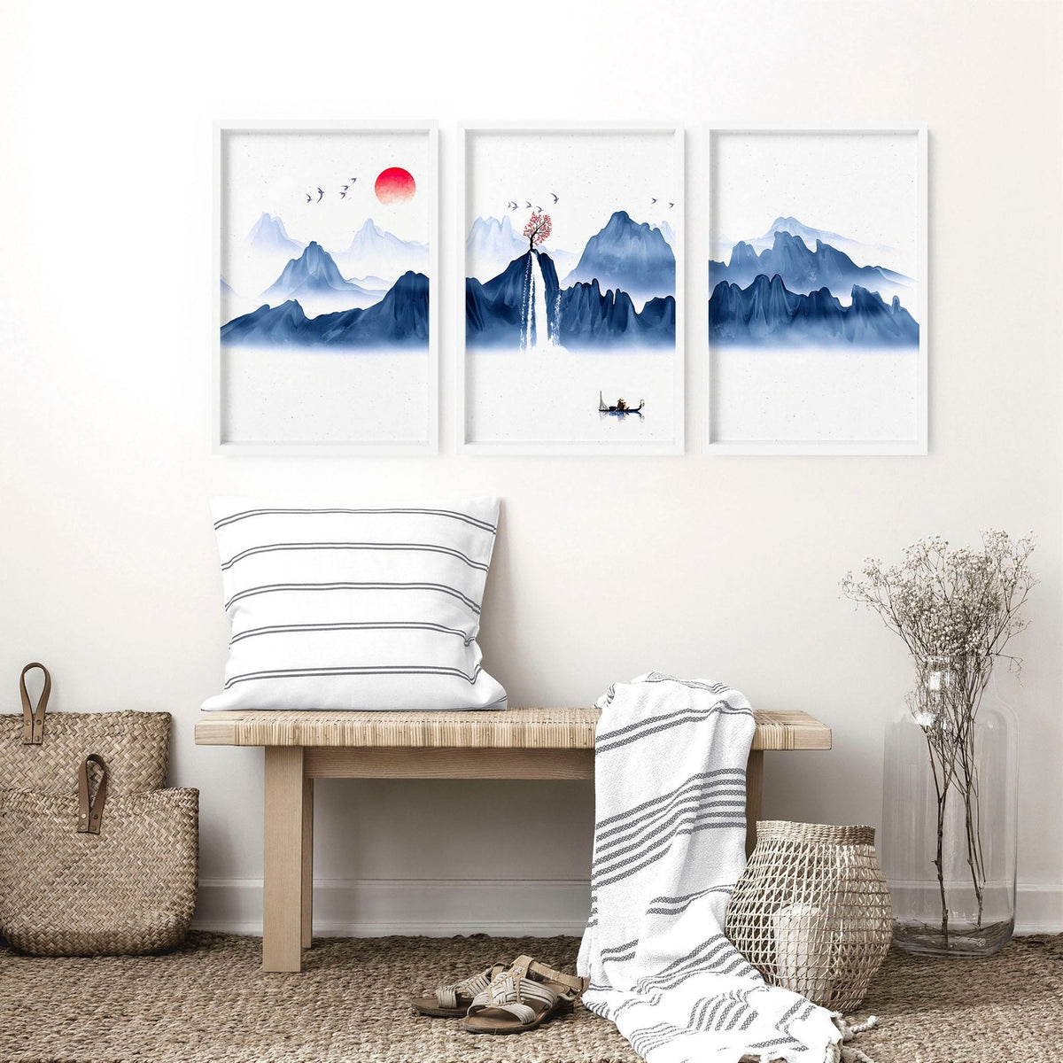 Framed Prints for Bedroom – Japanese Set of 3