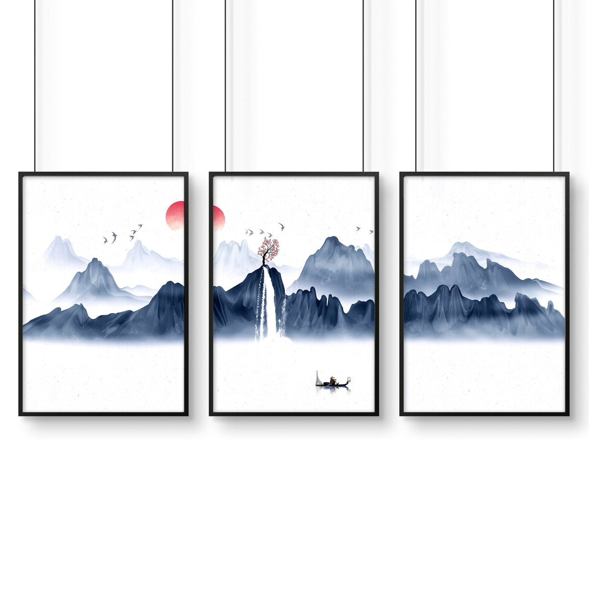 Framed Prints for Bedroom – Japanese Set of 3