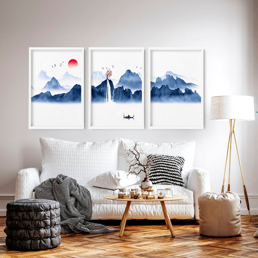 Framed Prints for Bedroom – Japanese Set of 3