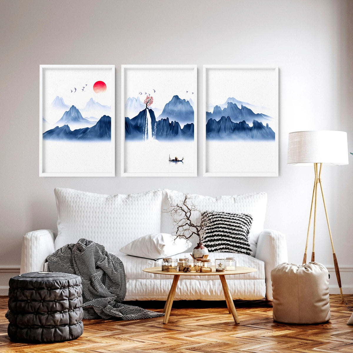 Framed Prints for Bedroom – Japanese Set of 3