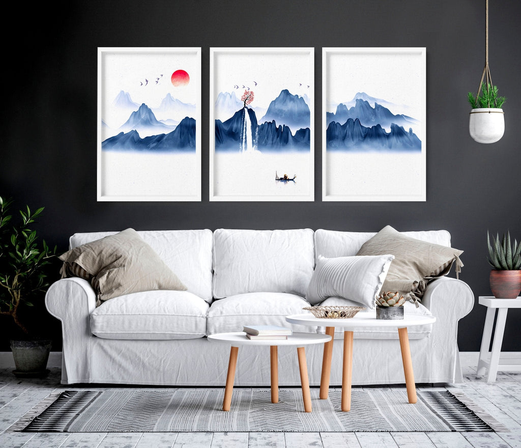 Framed Prints for Bedroom – Japanese Set of 3