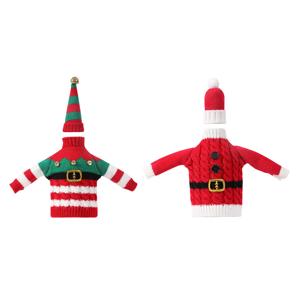 Christmas Holiday Decoration Knitted Clothes Wine