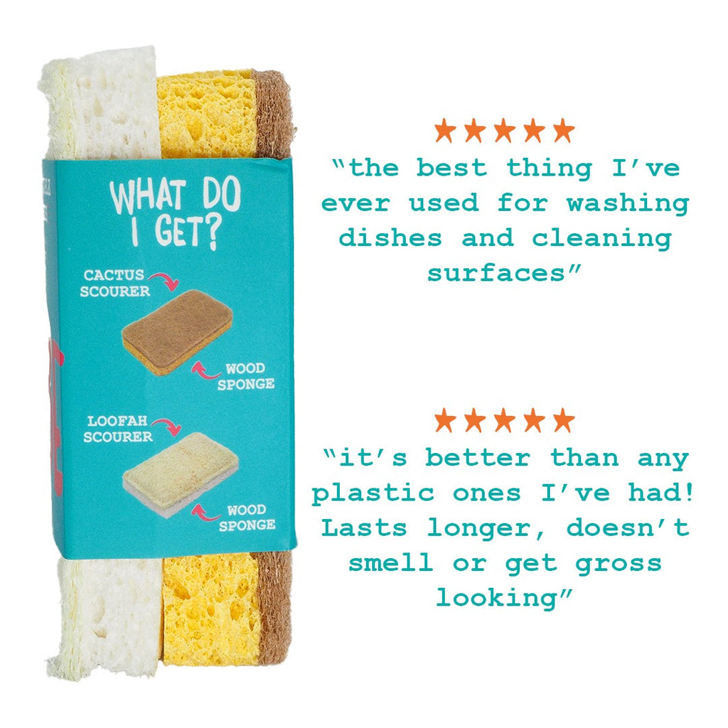 Compostable Eco - Scourers & Sponge Bundle