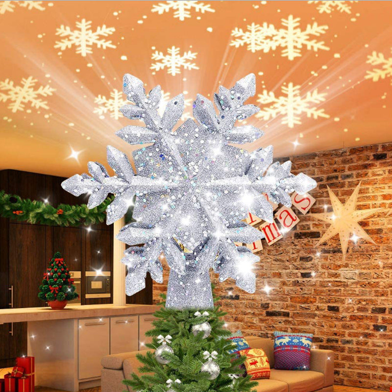 3D LED Christmas Tree Topper Star | Snowflake Projector