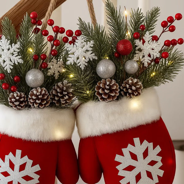 Christmas Garland Creative Glove Shaped Simulated